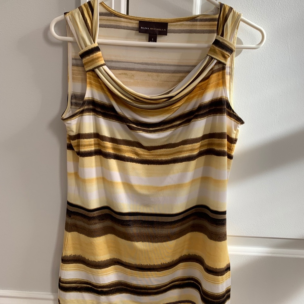 Striped cowl neck top